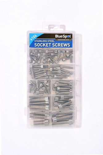 Blue Spot 106 Piece Assorted Stainless Steel Socket Screw Set