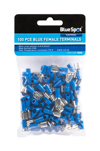 Blue Spot 100 Piece Blue Female Terminals