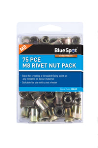 Blue Spot 75 Piece M8 Rivet Nut Pack