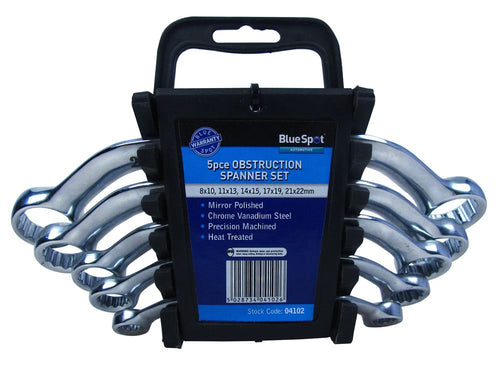 Blue Spot 5 Piece Metric Obstruction Spanner Set (8-22mm)