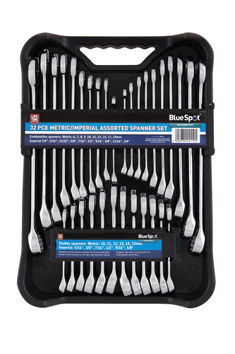 Blue Spot 32 Piece Metric/Imperial Assorted Spanner Set (6-19mm)(1/4-5/8)