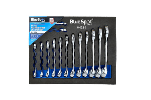 Blue Spot 14 Piece Metric Stubby Spanner Set In EVA Foam (6-19mm)