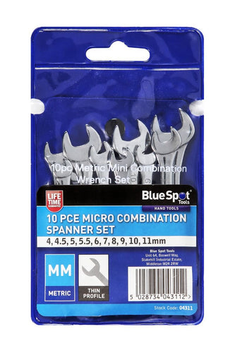 Blue Spot 10 Piece Micro Combination Spanner Set (4-11mm)