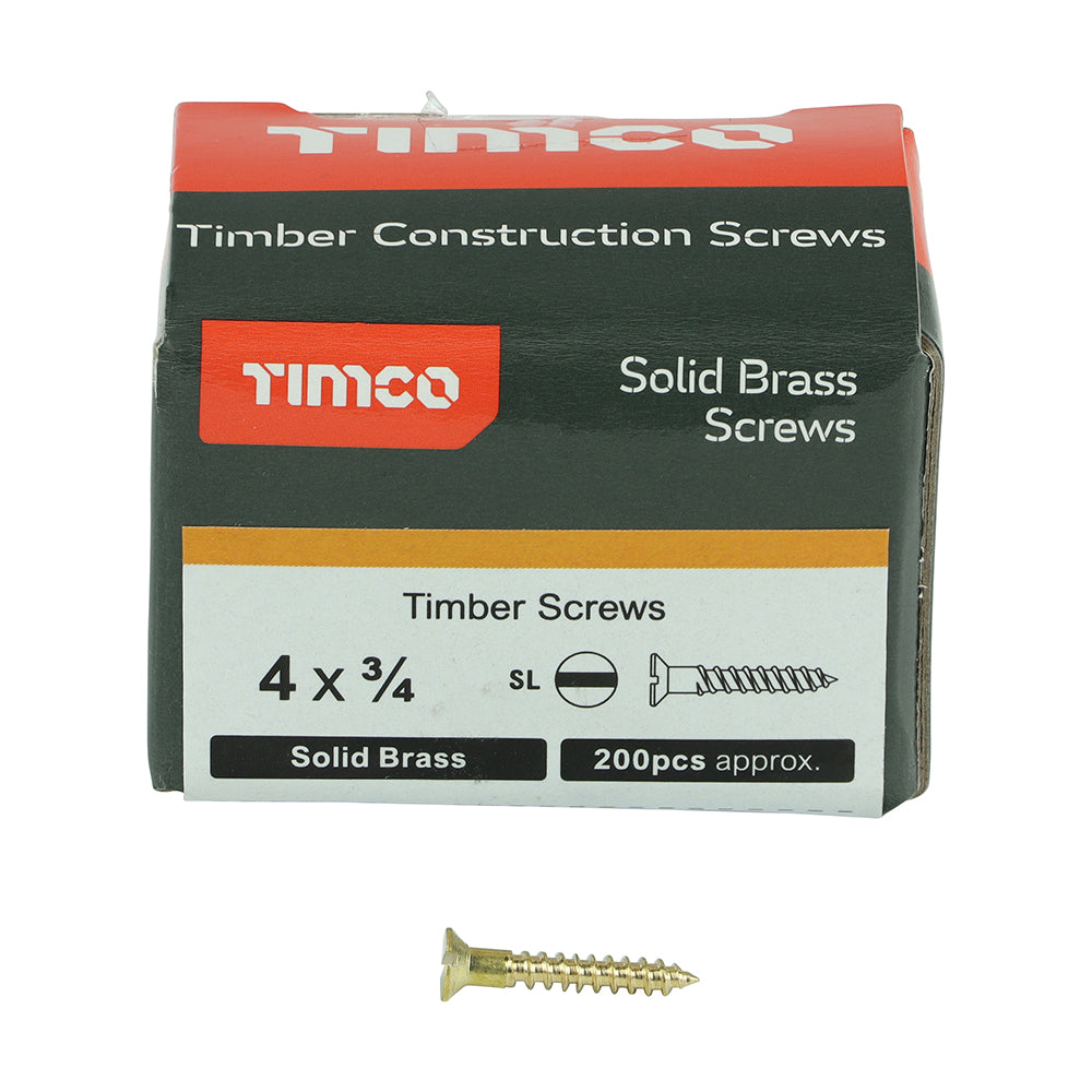 Timco 4mm Multi-Purpose Countersunk Wood Screws – Pozi Drive, Zinc Yellow Plated, 17mm–80mm Lengths