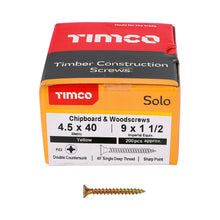 Load image into Gallery viewer, Timco 4.5mm - Woodscrews CSK - Yellow Passivated