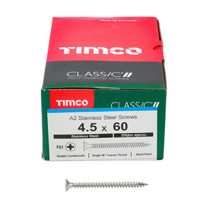 Timco 4.5mm - Classic Multi-Purpose Screws - Stainless Steel