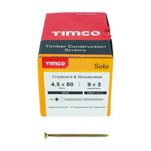 Load image into Gallery viewer, Timco 4.5mm - Woodscrews CSK - Yellow Passivated