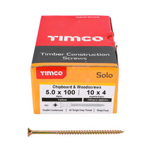 Load image into Gallery viewer, Timco 5mm - Woodscrews CSK - Yellow Passivated