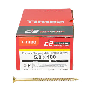 Timco Clamp Fix Multi Purpose Premium Screws - TX Drive - Yellow Passivated