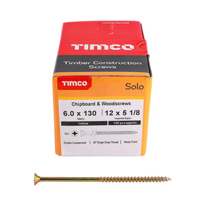 Timco 6mm - Woodscrews CSK - Yellow Passivated