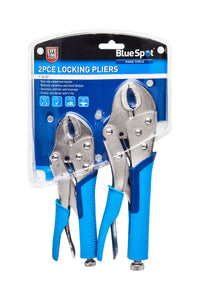 Blue Spot 2 Piece 180mm; 250mm (7; 10") Soft Grip Non-Slip Curved Locking Pliers