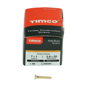 Timco Brass Woodscrews - Slotted Countersunk