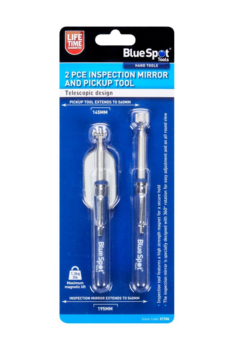 Blue Spot 2 Piece Inspection Mirror And Pickup Tool