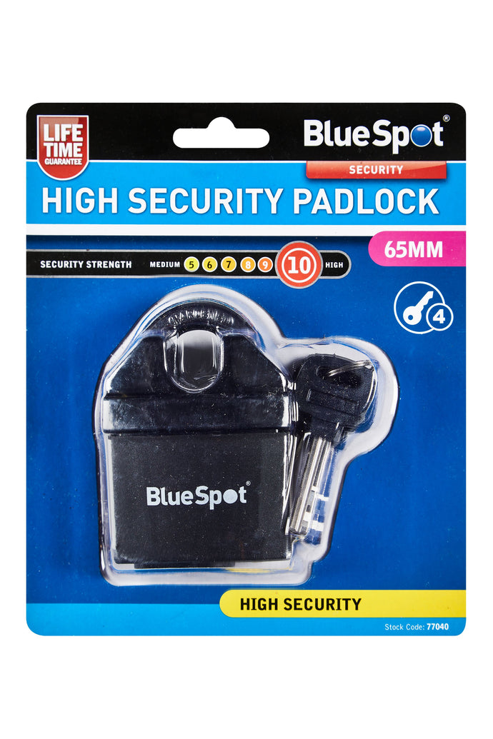 Blue Spot 65mm High Security Padlock – Just The Job Supplies Ltd