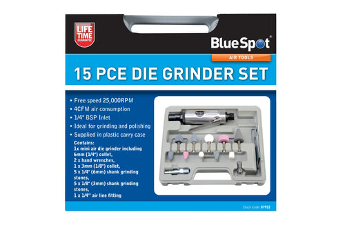 Blue Spot 15 Piece Air Die Grinder Set