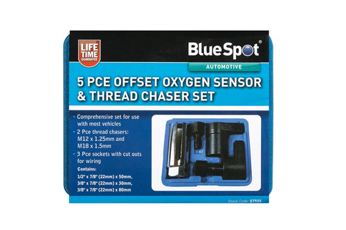 Blue Spot 5 Piece Oxygen Sensor; Thread Chaser Set