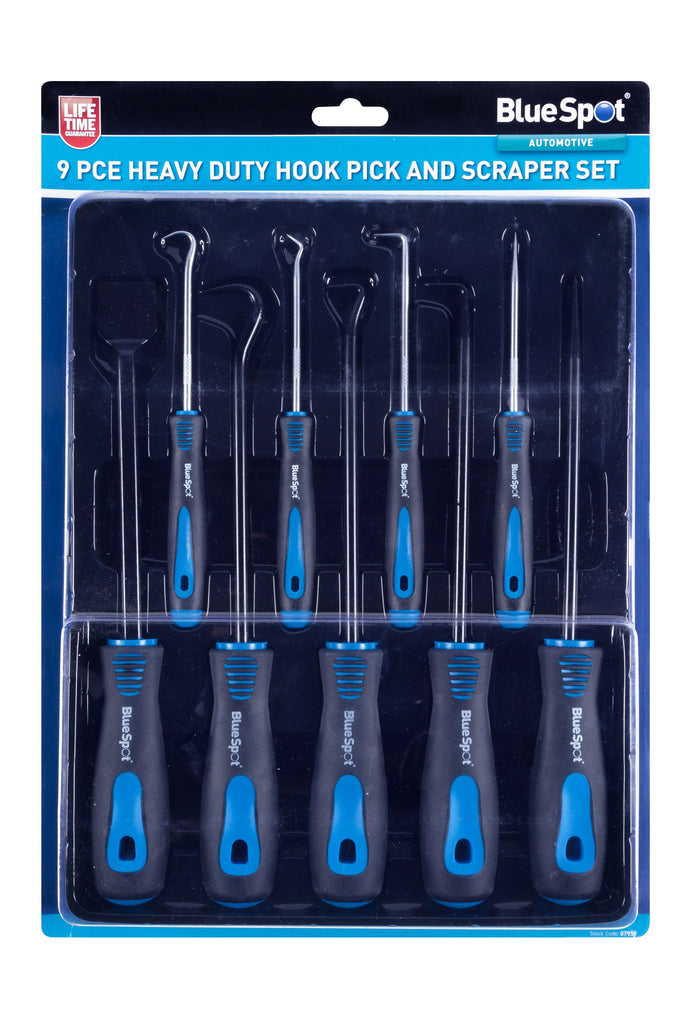 Blue Spot 9 Piece Heavy Duty Hook Pick and Scraper Set