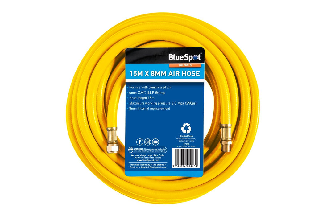 Blue Spot 15m x 8mm Air Hose