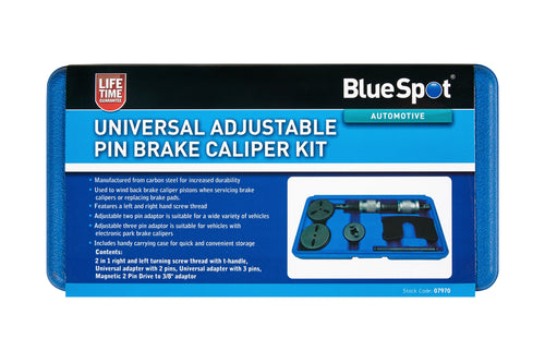 Blue Spot Universal Adjustable Pin Brake Caliper Kit In Case