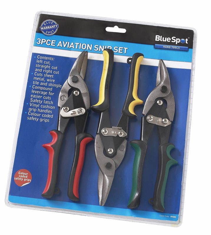 Blue Spot 3 Piece 250mm (10) Aviation Cutting Snips Set