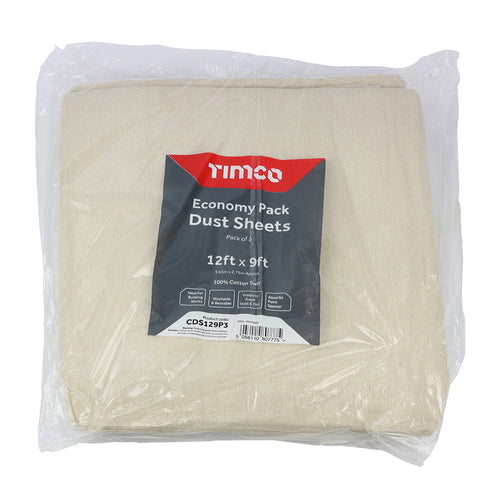 Economy Dust Sheets - 12ft x 9ft - 3 Pack
