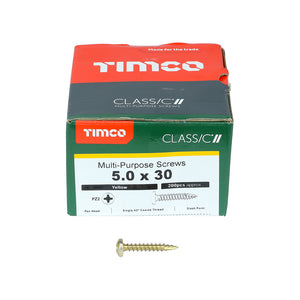 Timco Classic Multi-Purpose Screws - Pan Head - Yellow Passivated