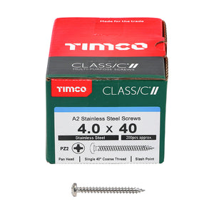 Timco Classic Multi-Purpose Screws - Pan Head - Stainless Steel