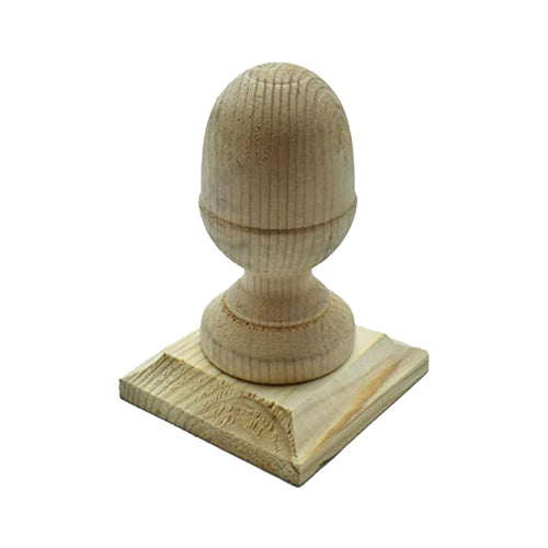 Wooden Post Finial & Base - Treated - Green - Acorn or Ball