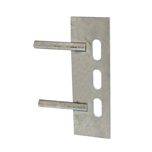 Gravel Board Clip - Twin Pin - Galvanised - 150mm x 50mm