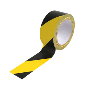 PVC Hazard Tape - Black & Yellow - 33m x 50mm