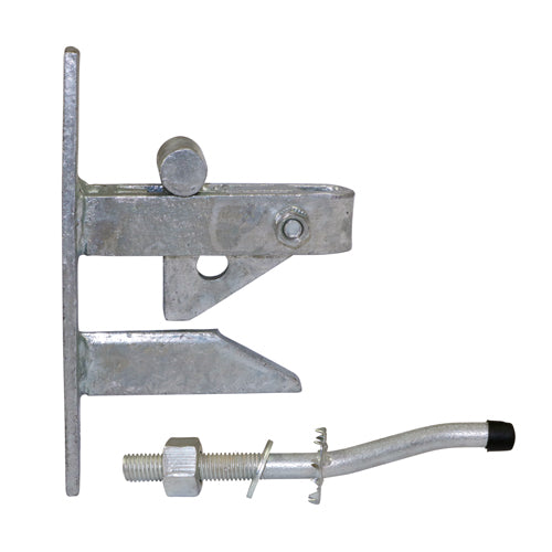 Self Locking Gate Catch With Cranked Striker - Hot Dipped Galvanised - 120mm