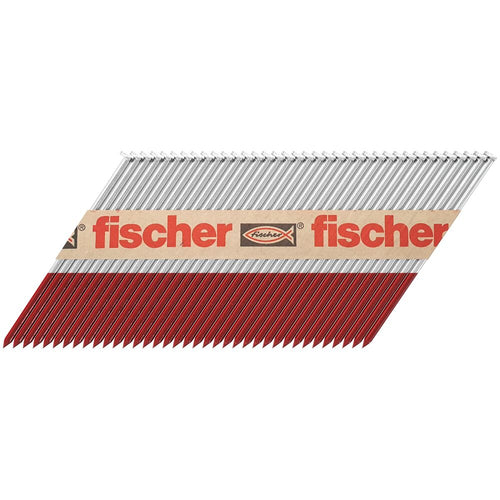 Fischer Collated Nails - With Gas - Bright - Plain Shank - 3.1mm x 90mm - 2200pcs
