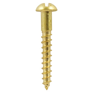 Timco Brass Woodscrews - Slotted Round Head