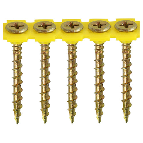 Timco Collated Woodscrews - CSK - Yellow Passivated