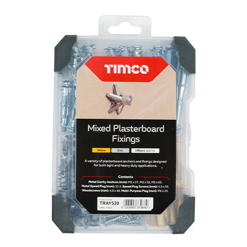 Plasterboard Fixings - Mixed Pack - 106pcs