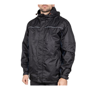 Waterproof Lined Rain Jacket - Black