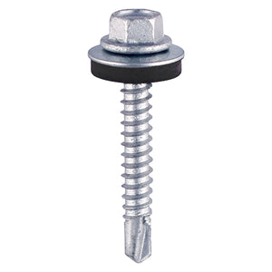 Timco Self-Drilling Screws - Hex - Light Section Steel - Zinc - with EPDM Washer