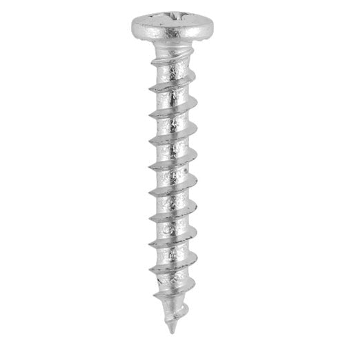 Window Fabrication Screws - Friction Stay - Shallow Pan with Serrations - Gimlet Tip - Stainless Steel