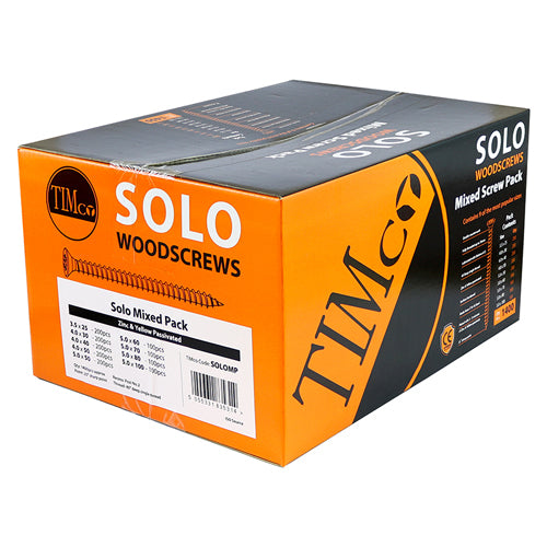 Timco Woodscrews CSK - Yellow Passivated - 1400pcs Mixed Pack