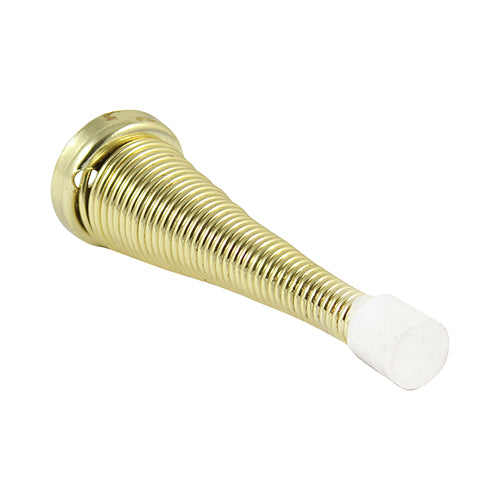 Spring Door Stop - 2 Pack - Brass or Nickel - 78mm x 24mm – Just The ...