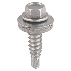 Timco Stitching Screws - Hex - For Sheet Steel - Exterior - Silver - With EPDM Washer